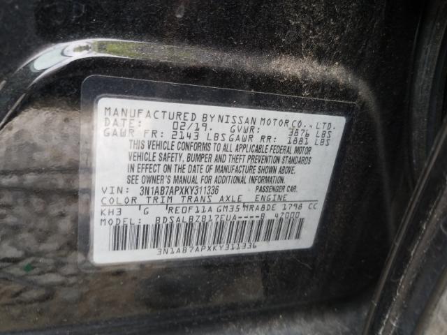 Photo 9 VIN: 3N1AB7APXKY311336 - NISSAN SENTRA S 