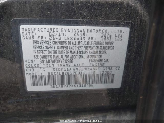 Photo 8 VIN: 3N1AB7APXKY312986 - NISSAN SENTRA 