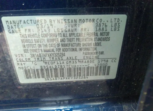 Photo 8 VIN: 3N1AB7APXKY325284 - NISSAN SENTRA 