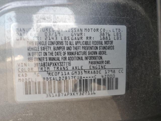 Photo 9 VIN: 3N1AB7APXKY327116 - NISSAN SENTRA S 