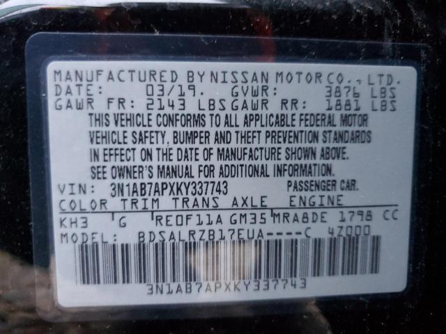 Photo 11 VIN: 3N1AB7APXKY337743 - NISSAN SENTRA 