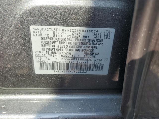 Photo 11 VIN: 3N1AB7APXKY352162 - NISSAN SENTRA S 