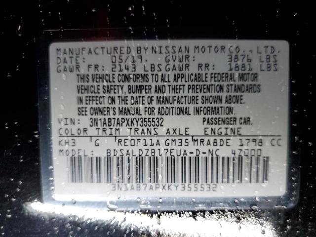 Photo 11 VIN: 3N1AB7APXKY355532 - NISSAN SENTRA S 