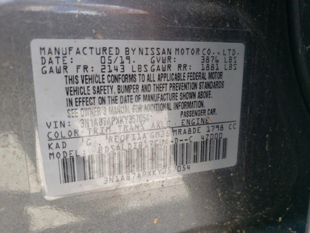 Photo 9 VIN: 3N1AB7APXKY357054 - NISSAN SENTRA S 