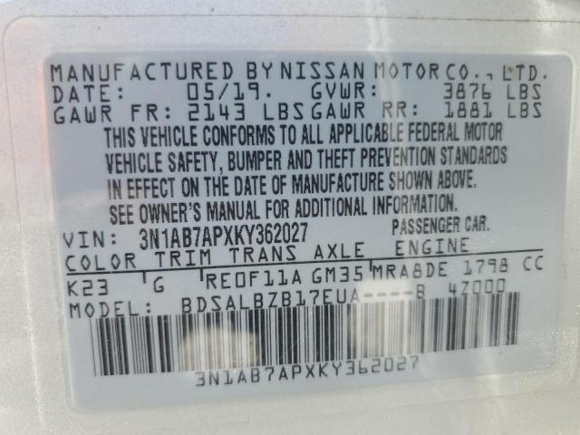 Photo 11 VIN: 3N1AB7APXKY362027 - NISSAN SENTRA 