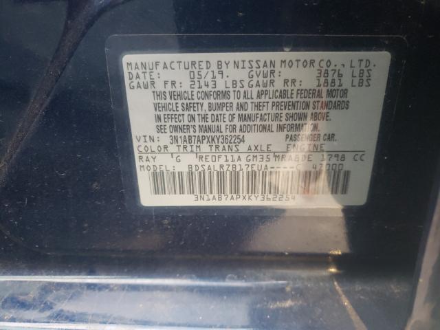 Photo 9 VIN: 3N1AB7APXKY362254 - NISSAN SENTRA S 