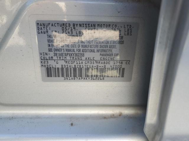 Photo 12 VIN: 3N1AB7APXKY362268 - NISSAN SENTRA S 