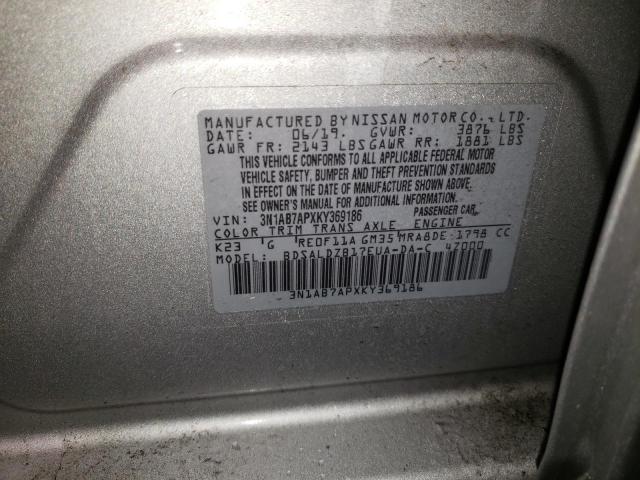 Photo 11 VIN: 3N1AB7APXKY369186 - NISSAN SENTRA S 