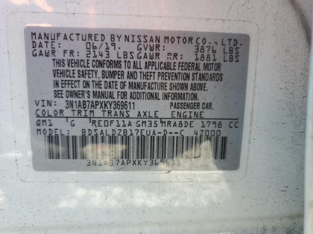 Photo 12 VIN: 3N1AB7APXKY369611 - NISSAN SENTRA S 