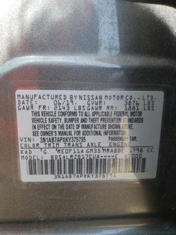 Photo 11 VIN: 3N1AB7APXKY375795 - NISSAN SENTRA S 