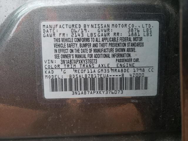 Photo 12 VIN: 3N1AB7APXKY376073 - NISSAN SENTRA S 