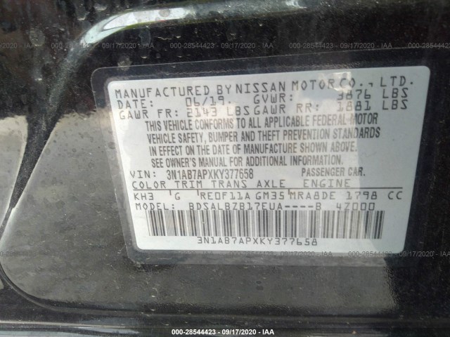 Photo 8 VIN: 3N1AB7APXKY377658 - NISSAN SENTRA 