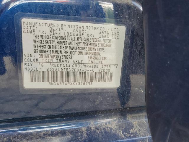 Photo 12 VIN: 3N1AB7APXKY378793 - NISSAN SENTRA 