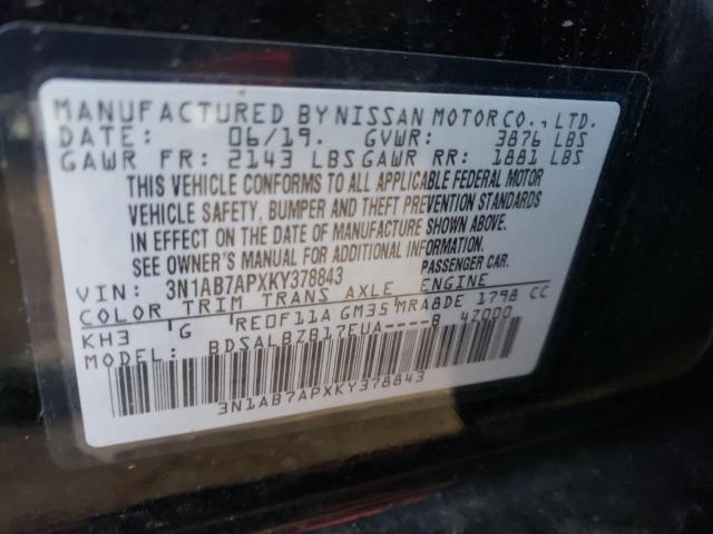 Photo 12 VIN: 3N1AB7APXKY378843 - NISSAN SENTRA S 