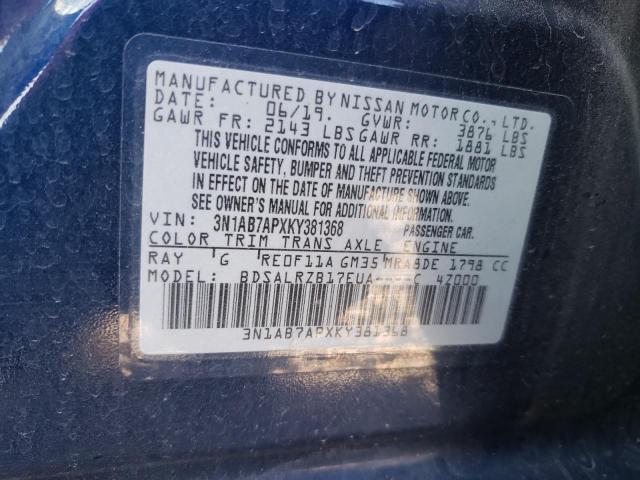 Photo 11 VIN: 3N1AB7APXKY381368 - NISSAN SENTRA S 