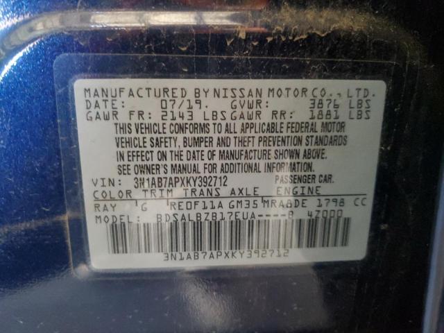 Photo 11 VIN: 3N1AB7APXKY392712 - NISSAN SENTRA 