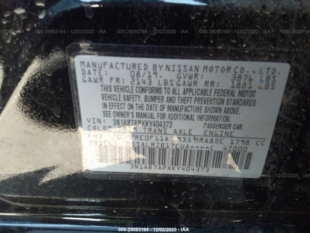 Photo 8 VIN: 3N1AB7APXKY404373 - NISSAN SENTRA 