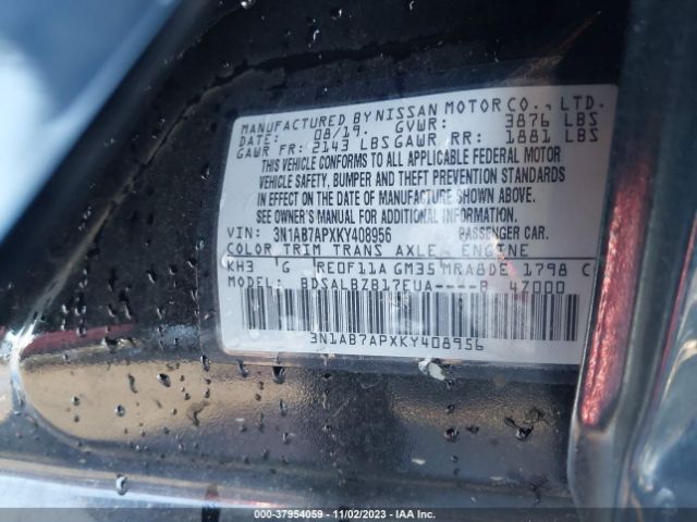 Photo 8 VIN: 3N1AB7APXKY408956 - NISSAN SENTRA 