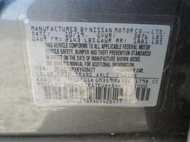 Photo 11 VIN: 3N1AB7APXKY428477 - NISSAN SENTRA 