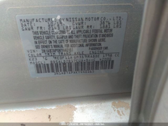 Photo 8 VIN: 3N1AB7APXKY440161 - NISSAN SENTRA 