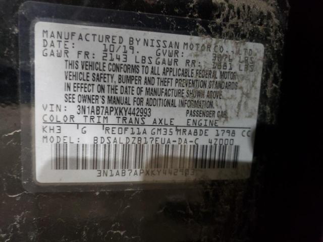 Photo 12 VIN: 3N1AB7APXKY442993 - NISSAN SENTRA 