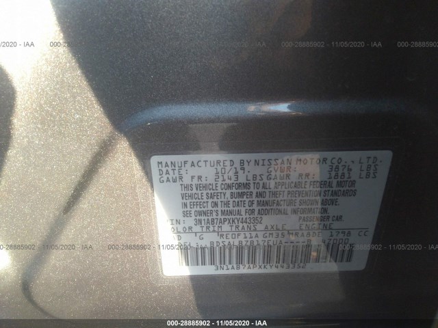 Photo 8 VIN: 3N1AB7APXKY443352 - NISSAN SENTRA 