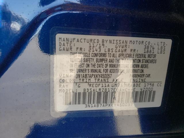 Photo 9 VIN: 3N1AB7APXKY450057 - NISSAN SENTRA S 