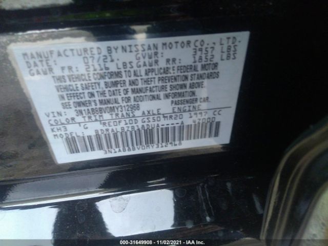 Photo 8 VIN: 3N1AB8BV0MY312968 - NISSAN SENTRA 