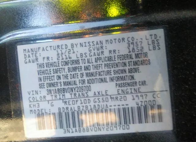 Photo 8 VIN: 3N1AB8BV0NY209700 - NISSAN SENTRA 