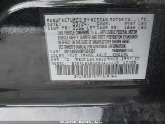 Photo 8 VIN: 3N1AB8BV0RY324366 - NISSAN SENTRA 