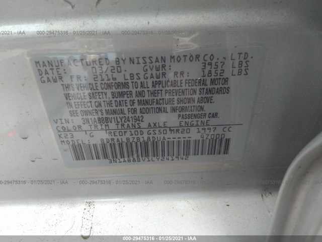 Photo 8 VIN: 3N1AB8BV1LY241942 - NISSAN SENTRA 