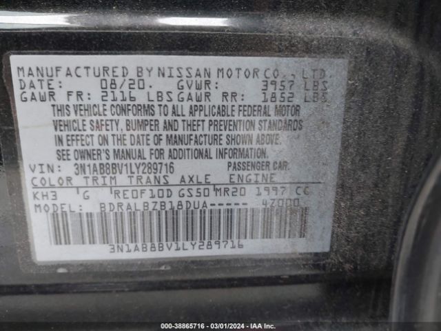 Photo 8 VIN: 3N1AB8BV1LY289716 - NISSAN SENTRA 