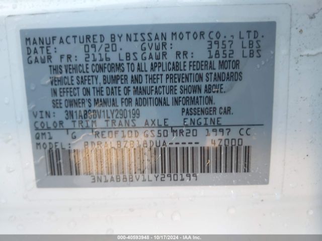 Photo 8 VIN: 3N1AB8BV1LY290199 - NISSAN SENTRA 