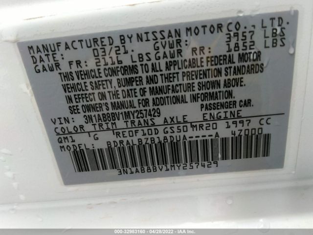 Photo 8 VIN: 3N1AB8BV1MY257429 - NISSAN SENTRA 