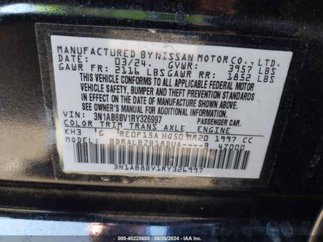 Photo 8 VIN: 3N1AB8BV1RY326997 - NISSAN SENTRA 