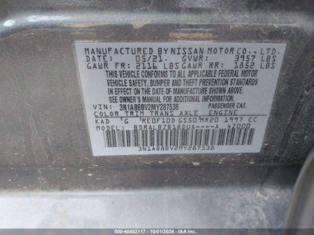 Photo 8 VIN: 3N1AB8BV2MY287538 - NISSAN SENTRA 