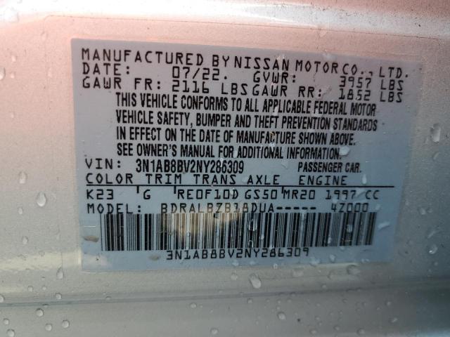 Photo 12 VIN: 3N1AB8BV2NY286309 - NISSAN SENTRA S 