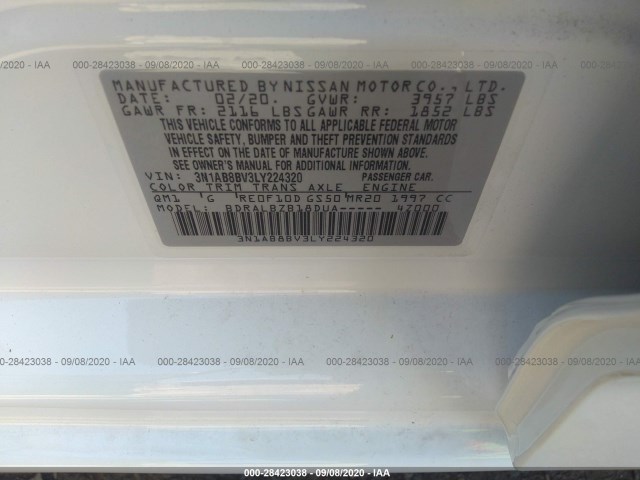 Photo 8 VIN: 3N1AB8BV3LY224320 - NISSAN SENTRA 