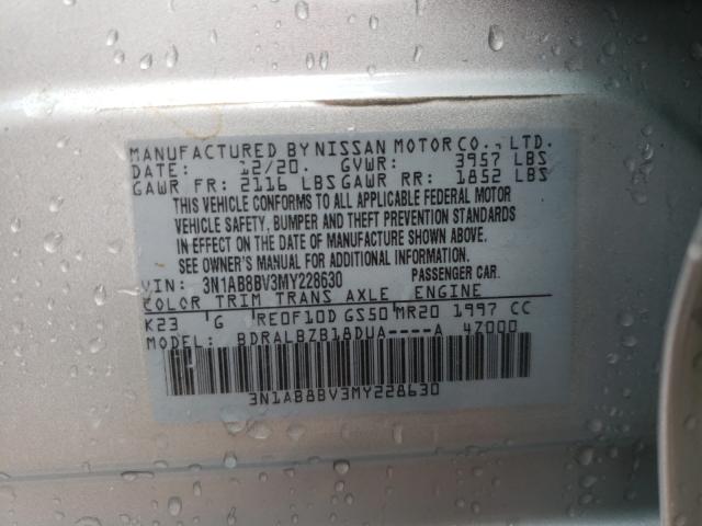 Photo 9 VIN: 3N1AB8BV3MY228630 - NISSAN SENTRA S 