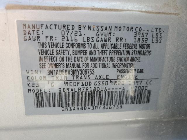 Photo 11 VIN: 3N1AB8BV3MY308753 - NISSAN SENTRA S 