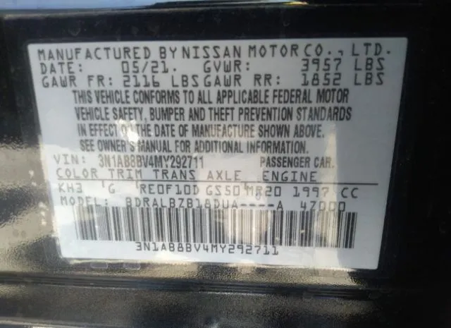 Photo 8 VIN: 3N1AB8BV4MY292711 - NISSAN SENTRA 