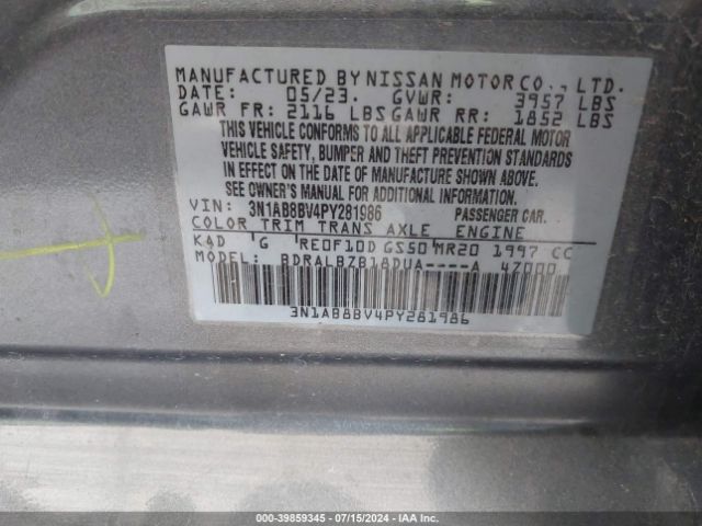 Photo 8 VIN: 3N1AB8BV4PY281986 - NISSAN SENTRA 