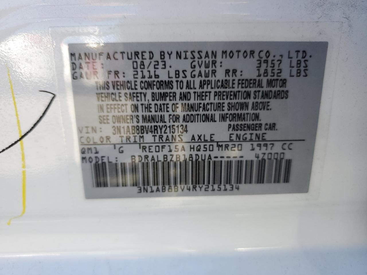 Photo 11 VIN: 3N1AB8BV4RY215134 - NISSAN SENTRA 