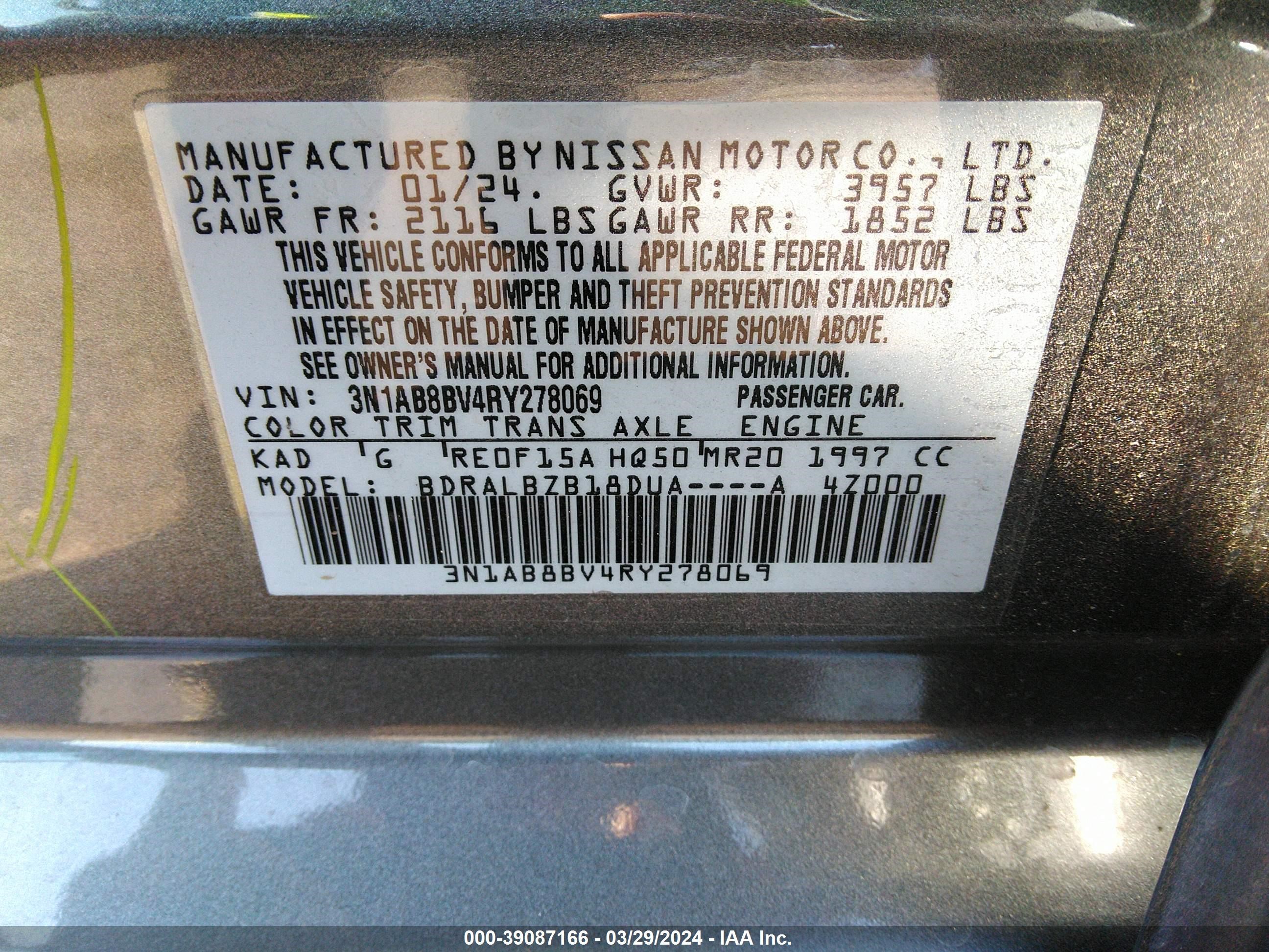 Photo 8 VIN: 3N1AB8BV4RY278069 - NISSAN SENTRA 