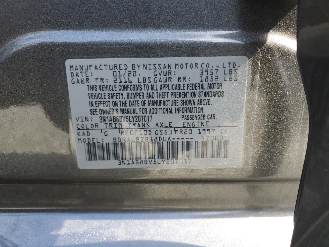 Photo 11 VIN: 3N1AB8BV5LY207017 - NISSAN SENTRA 