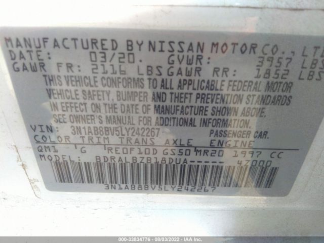 Photo 8 VIN: 3N1AB8BV5LY242267 - NISSAN SENTRA 