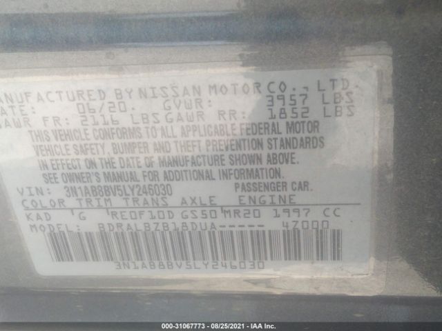 Photo 8 VIN: 3N1AB8BV5LY246030 - NISSAN SENTRA 