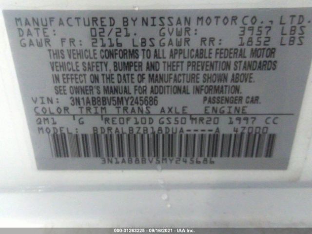 Photo 8 VIN: 3N1AB8BV5MY245686 - NISSAN SENTRA 