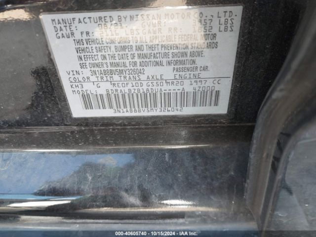 Photo 8 VIN: 3N1AB8BV5MY326042 - NISSAN SENTRA 