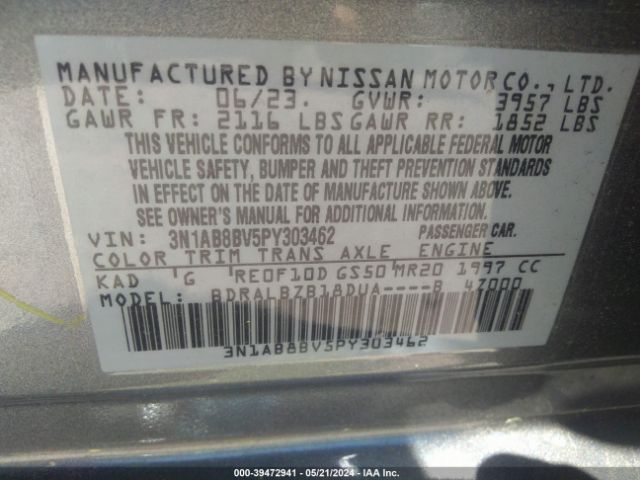 Photo 8 VIN: 3N1AB8BV5PY303462 - NISSAN SENTRA 